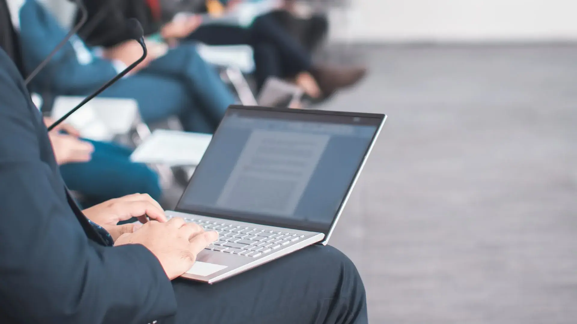 A laptop being used while in a security awareness training session